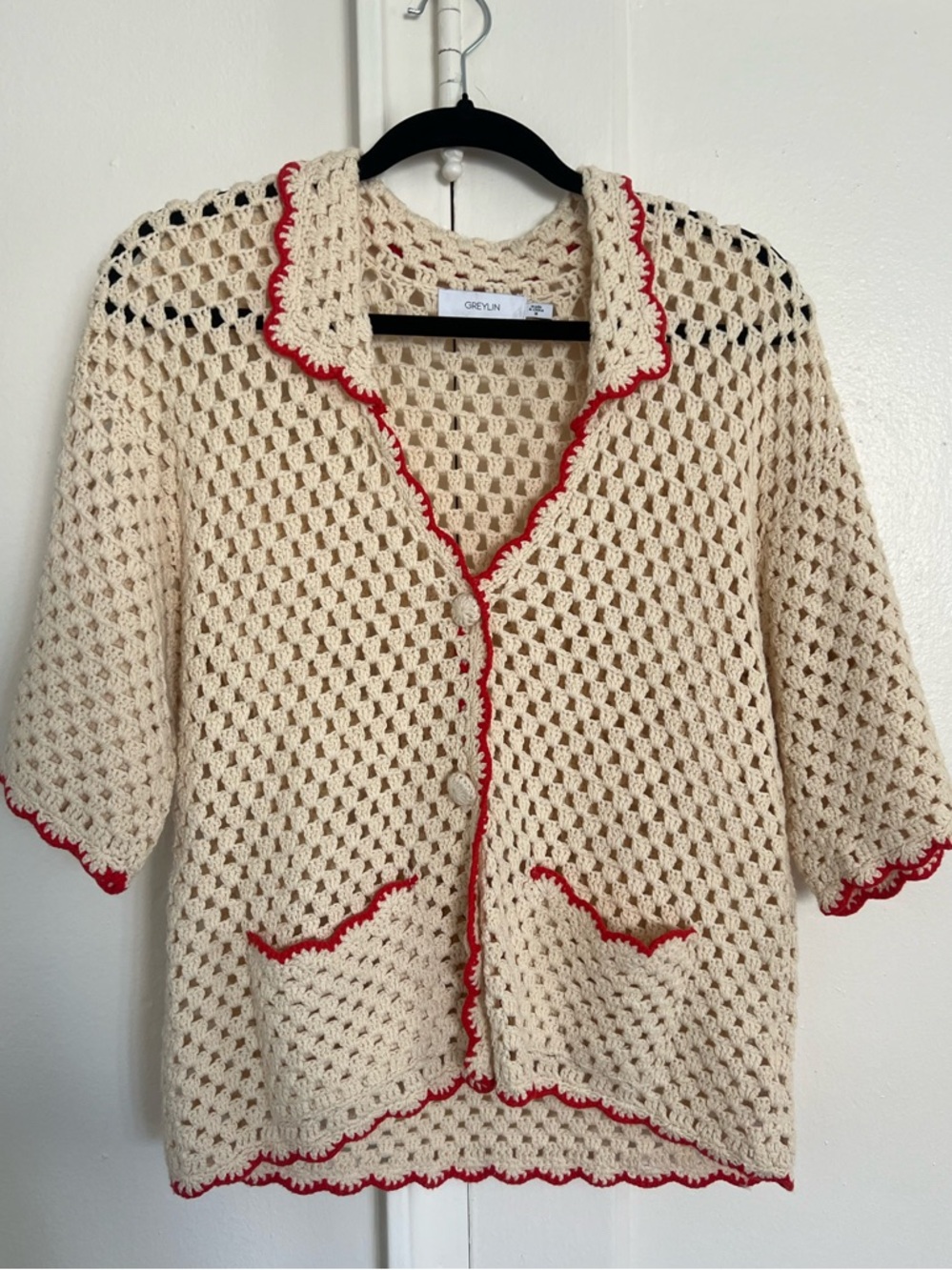 GREYLIN KNIT COLLARED TOP